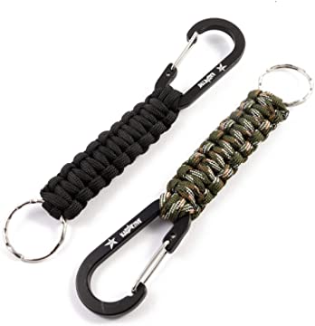 Outdoor Keychain Ring Camping Carabiner Paracord Cord Rope Camping OpenerBWBAK0 